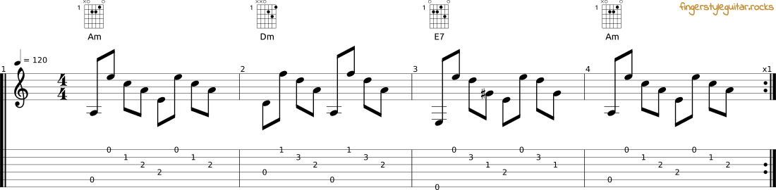 Chord progression 3 tab