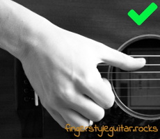 Good thumb position while playing fingerstyle guitar